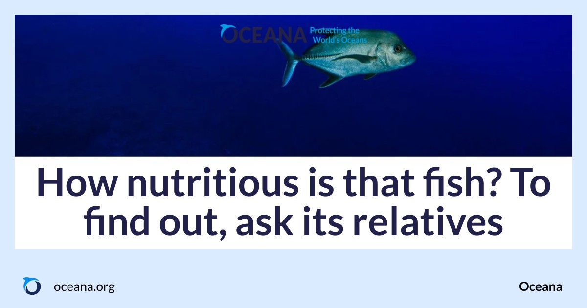 How nutritious is that fish? To find out, ask its relatives - Oceana